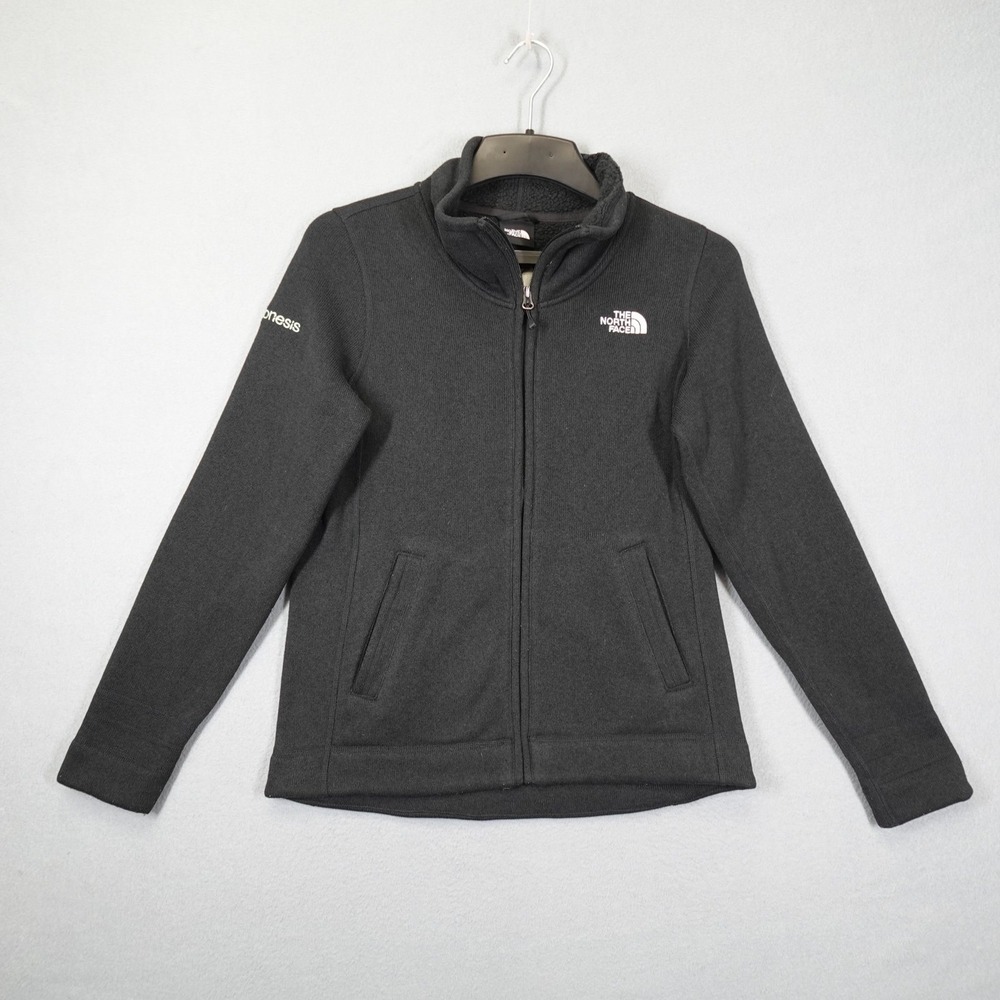 The North Face Fleece Jacket Womens M Black Full Zip Sweater Crescent 5551